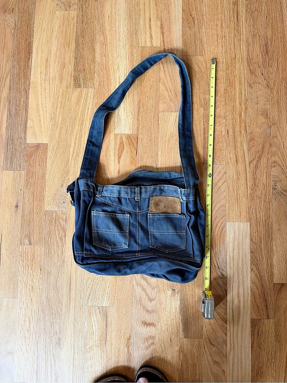 Vintage 70s Blue denim Shoulder Bag